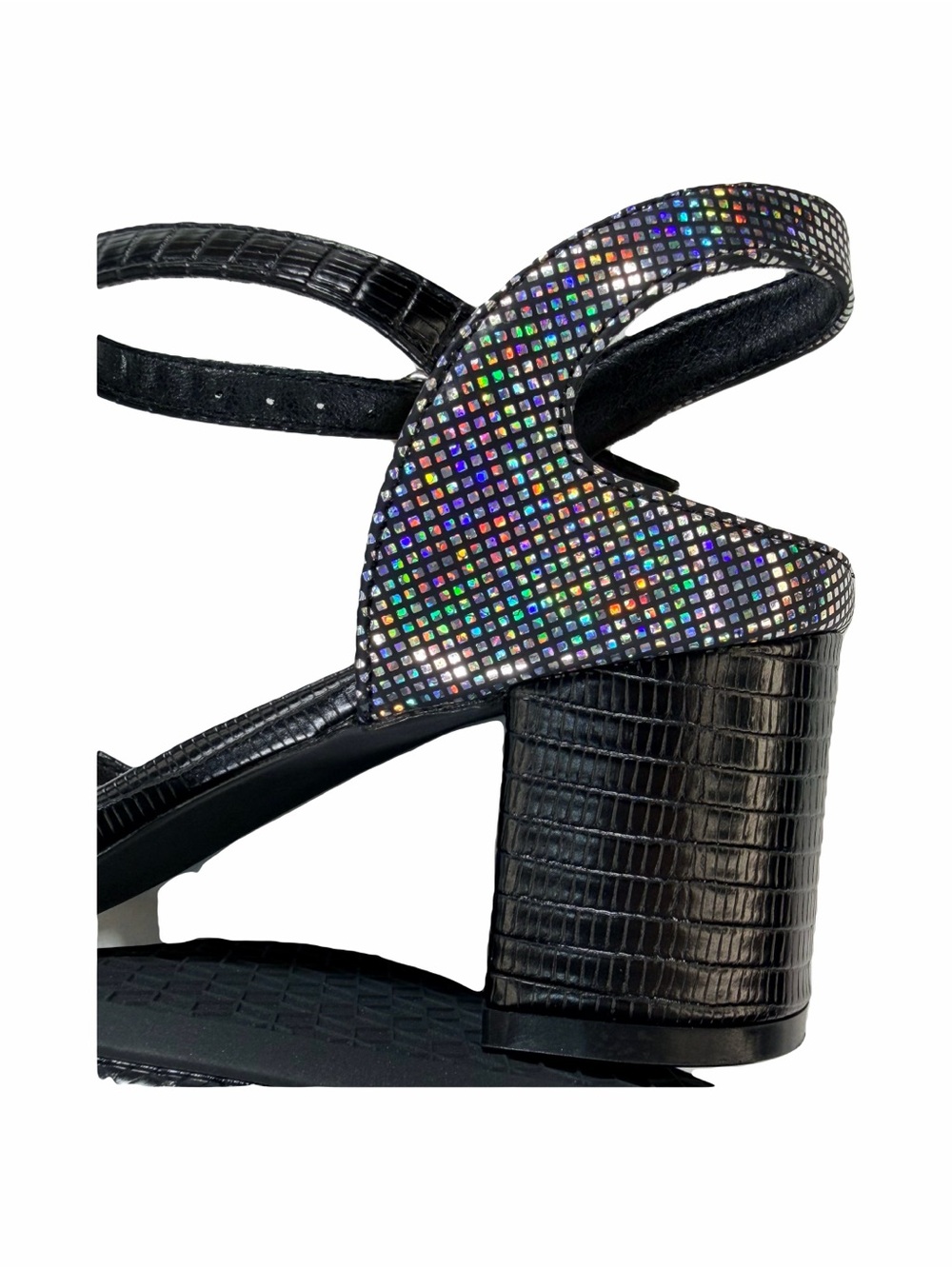 NWT Decould sylf Block Heels Sparkly Sandals Size 7 Women's - Picture 11 of 15